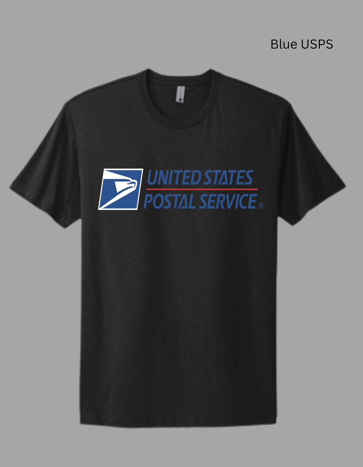 USA製 USPS ベイサイド黒ボディ 両面 プリントTシャツ
